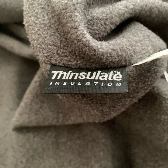 L.L Bean Coat Mens Medium Red Orange Thinsulate Bomber Jacket Fleece Lined Zip - Picture 12 of 13